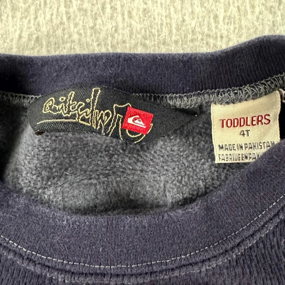 Quiksilver Sweatshirt Toddler 4T Navy Blue Good Waffle Knit Fleece Pullover